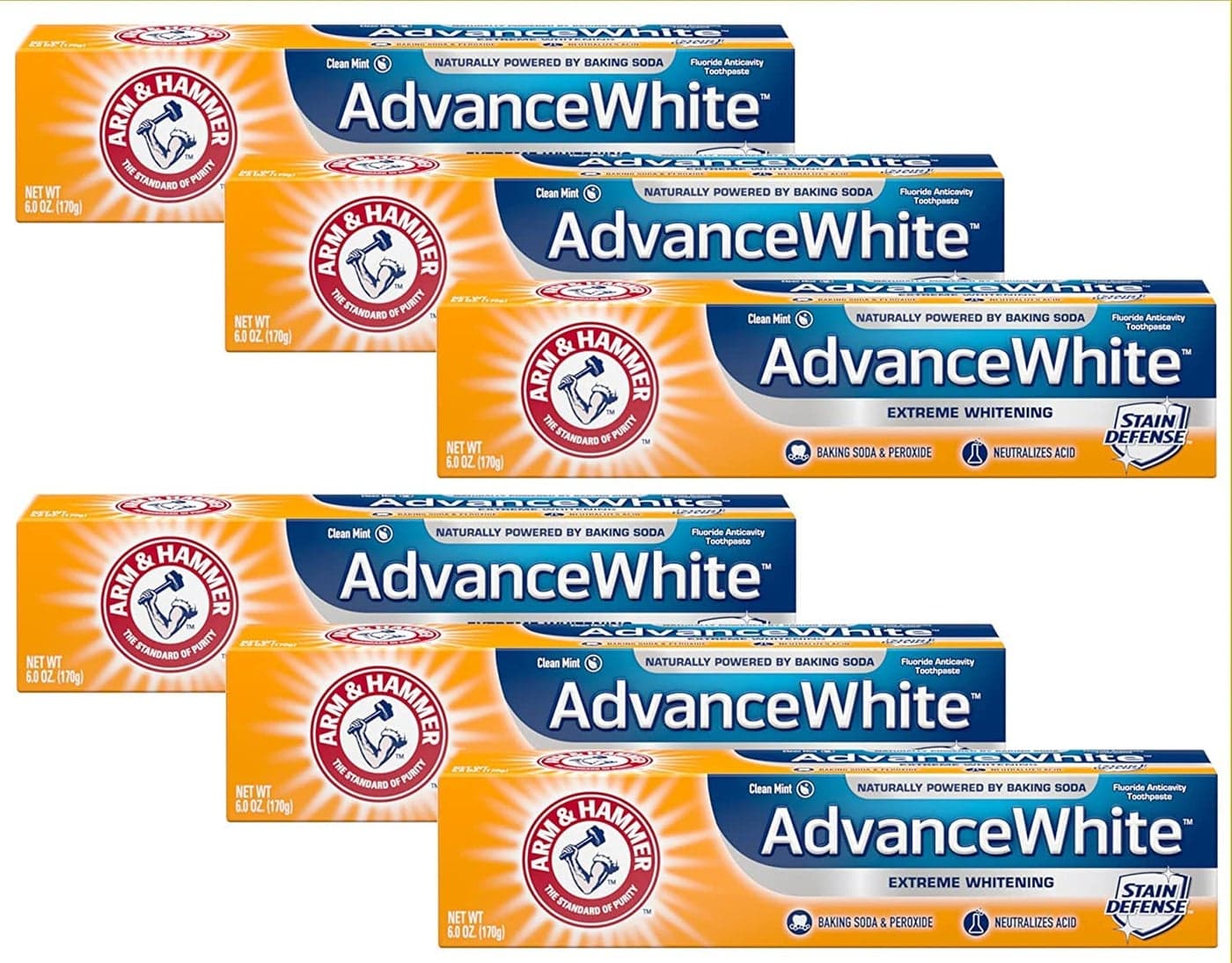 Arm Hammer Advance White Extreme Whitening Toothpaste 6 Oz Pack of 6