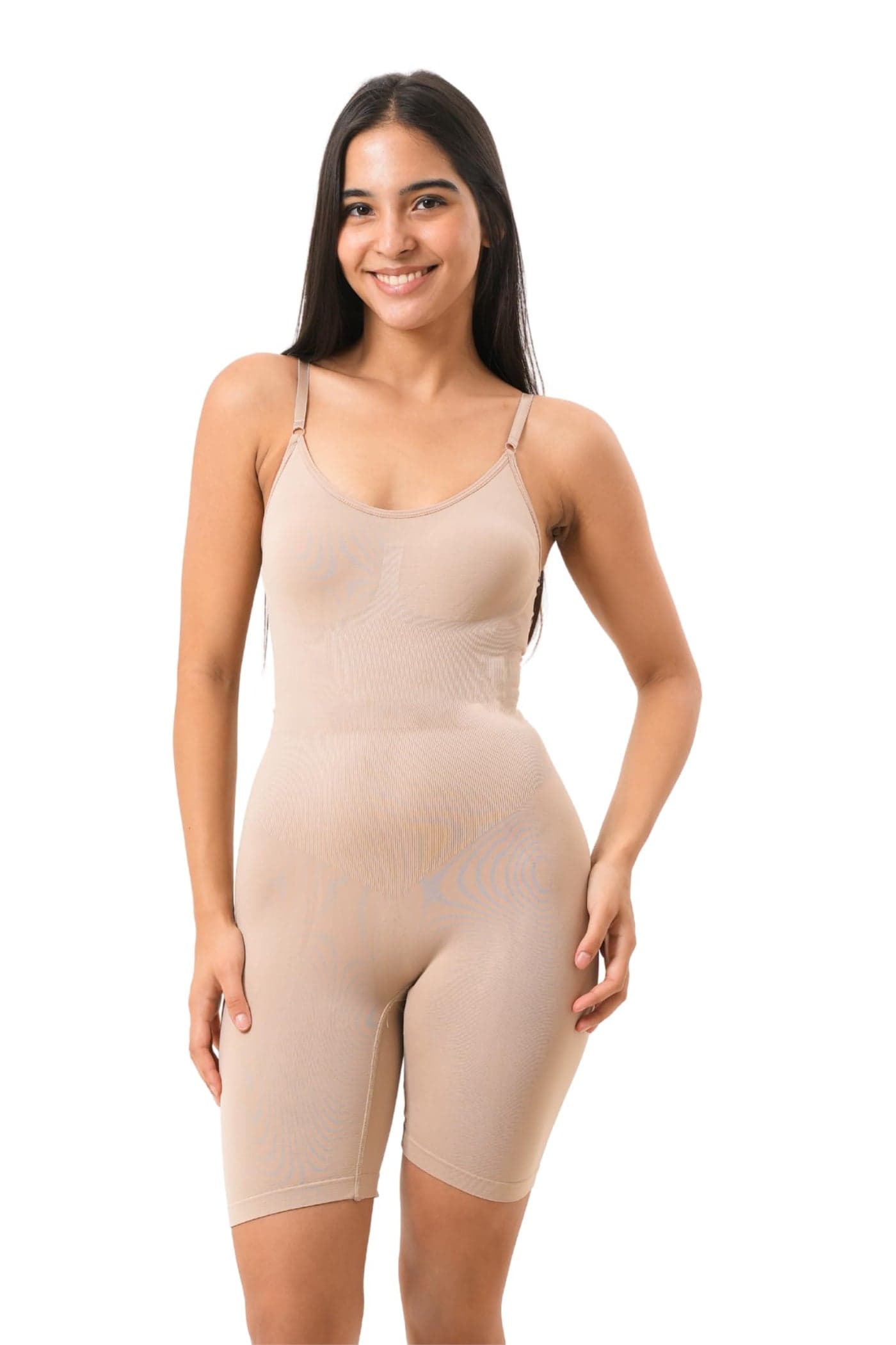 SHAPEMOUR Mid Thigh Bodysuit Bodyshaper, Sculpting Design Shapewear for Women, Body Shaper with Silicone Grip, No Steel Bones for All Day Comfort, Smooth and Seamless Fit (Skin, XXXL)