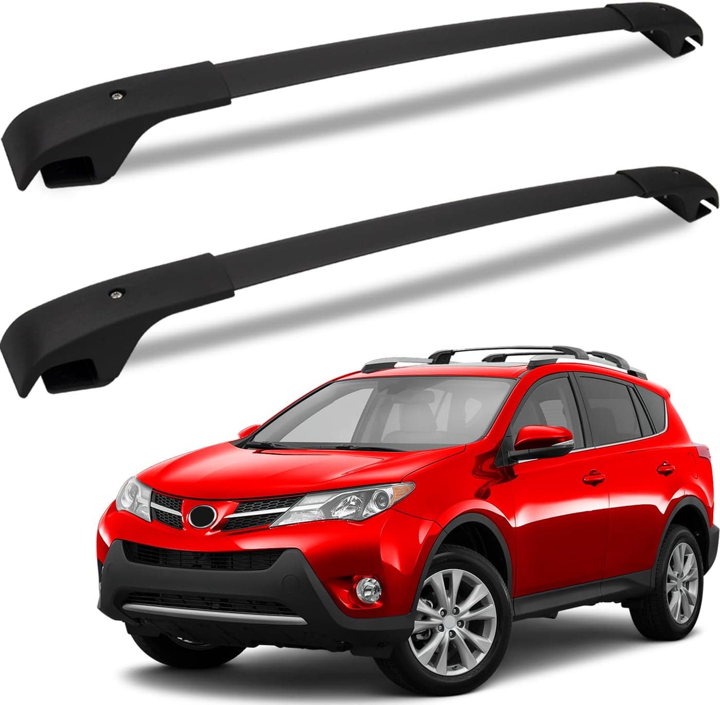 FengYu Roof Racks Cross Bars Compatible with Toyota RAV4 20132018 with Side Rails Aluminum Crossbars Luggage Rack Rooftop Cargo Snowboard ski Luggage car Bike Carrier