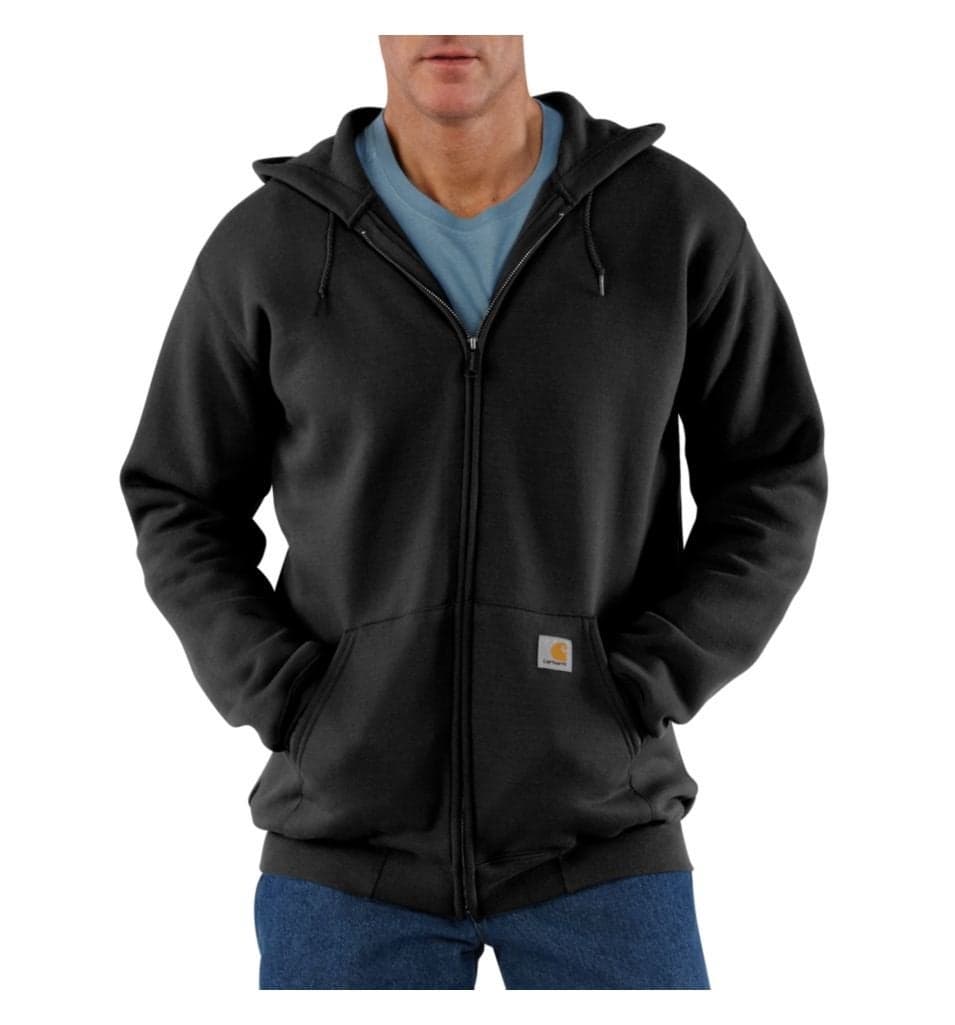 Carhartt Men's Loose Fit Midweight Full-Zip Sweatshirt, Black, Large Tall