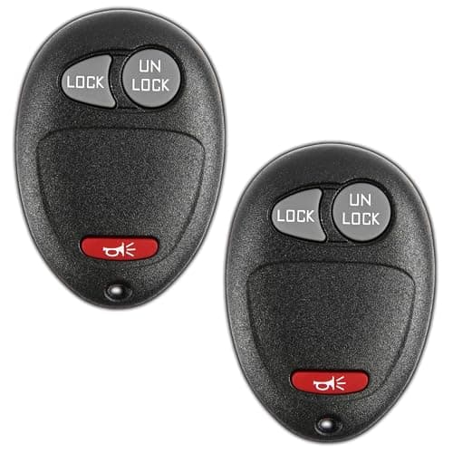 KeylessOption Key Fob Replacement for 2001 2002 2003 2004 2005 2006 2007 2008 2009 2010 2011 2012 Chevrolet Chevy Colorado Hummer GMC Canyon Pontiac Isuzu Remote, 3-Button L2C0007T (Pack of 2)