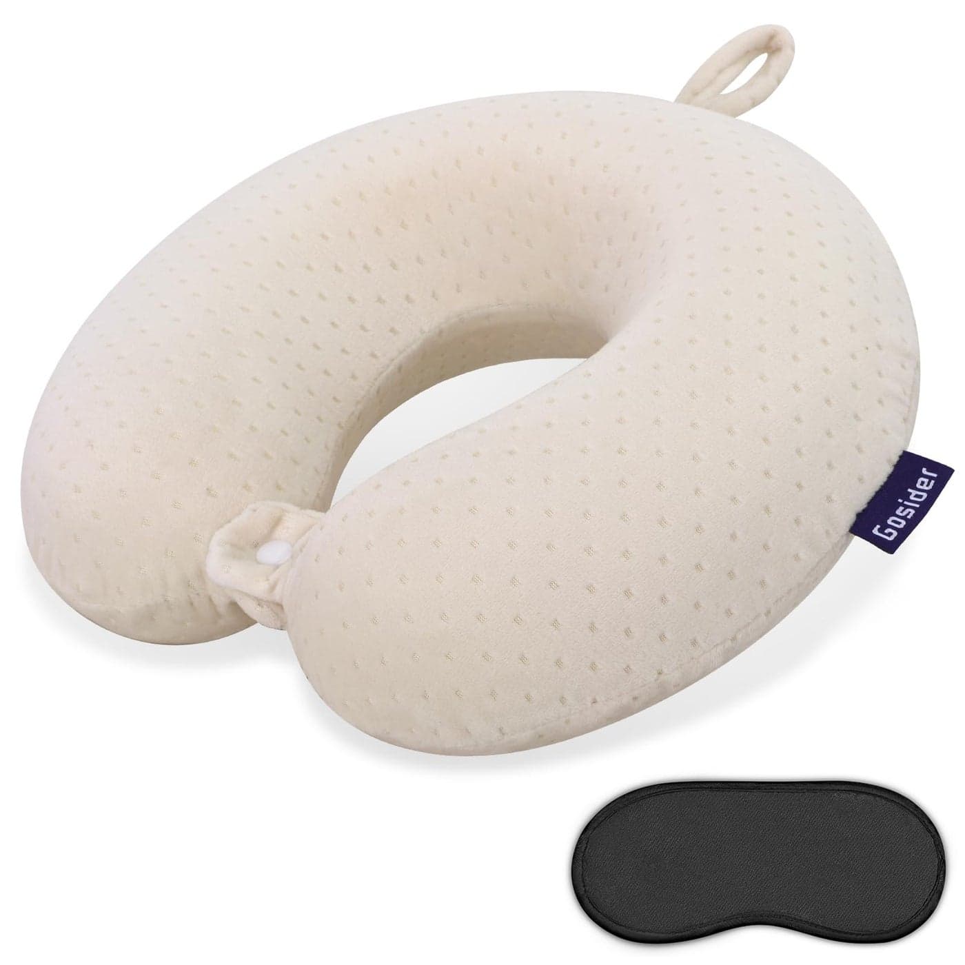 Gosider Memory Foam Neck Pillow Comfortable Travel Neck Pillow Neck and Head Support Lightweight Portable Airplane Travel Pillow for Sleeping TravelingCar Train Bus and Home Use Beige