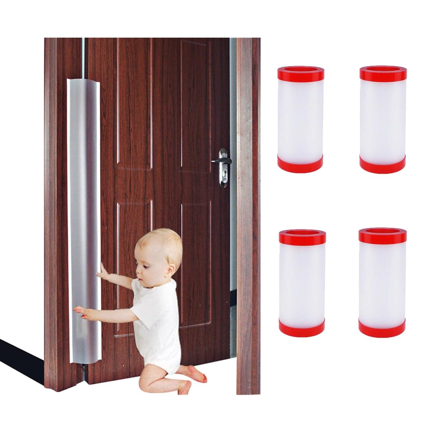 Door Pinch Guard Baby Proofing Door Hinge Cover Door Protector for Kids Finger Safety Door Finger Pinch Guards Heavy Duty Door jam ShieldJuneSisters 4
