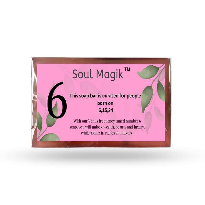 Soul Magik Numerology Soap 6 100g Spiritual Soap for Birth Dates 6 15 24 Harmony Nurturing Domestic Bliss Pack of 1
