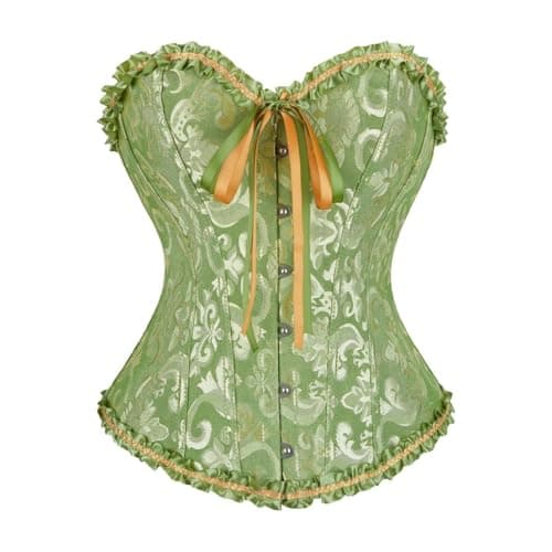 Frawirshau Corset Top for Women - Green Renaissance Fairy Corset Size XL