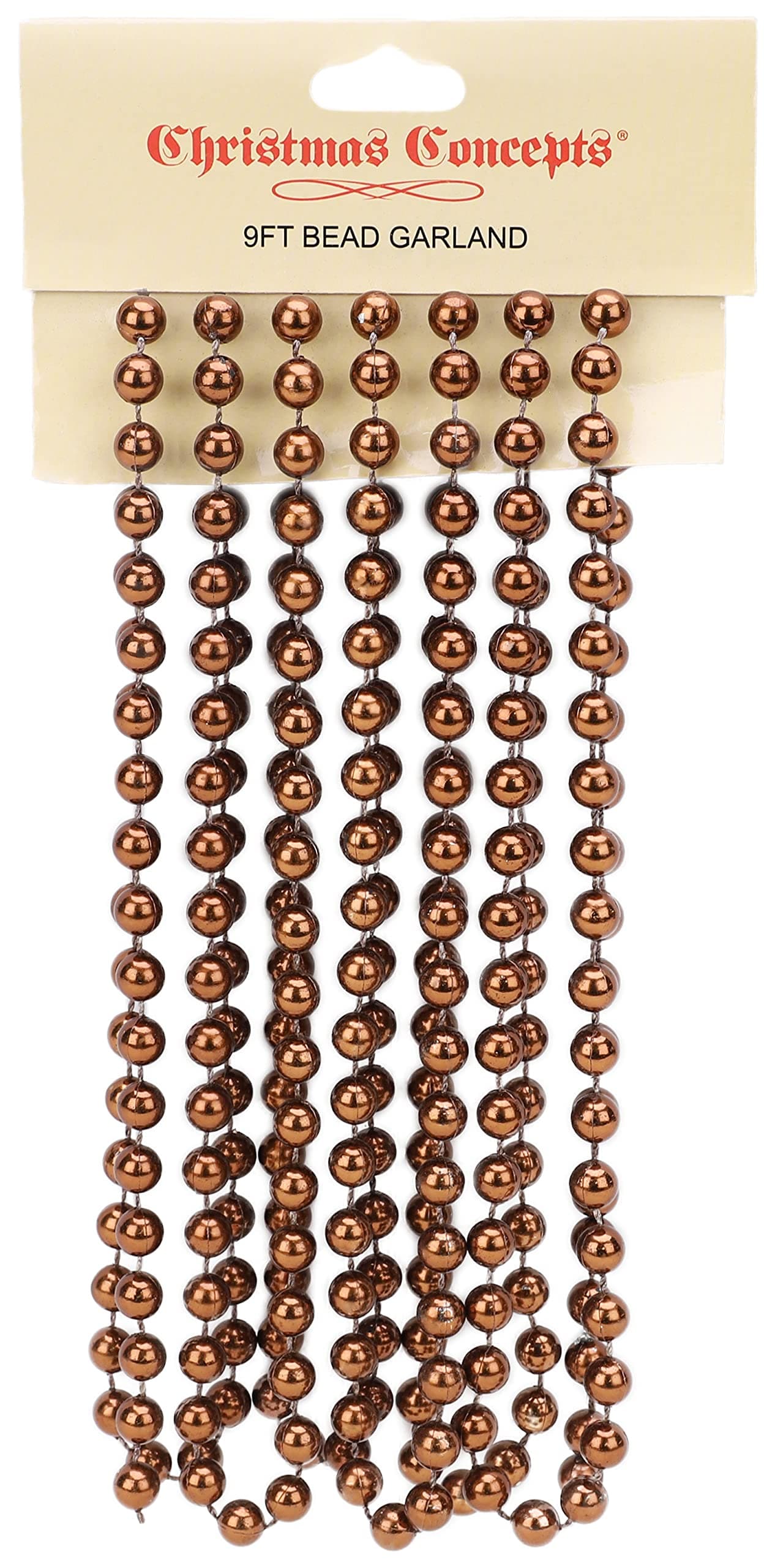 Christmas Concepts 9ft Christmas Bead Chain Christmas Bead Garlands Decorations Chocolate