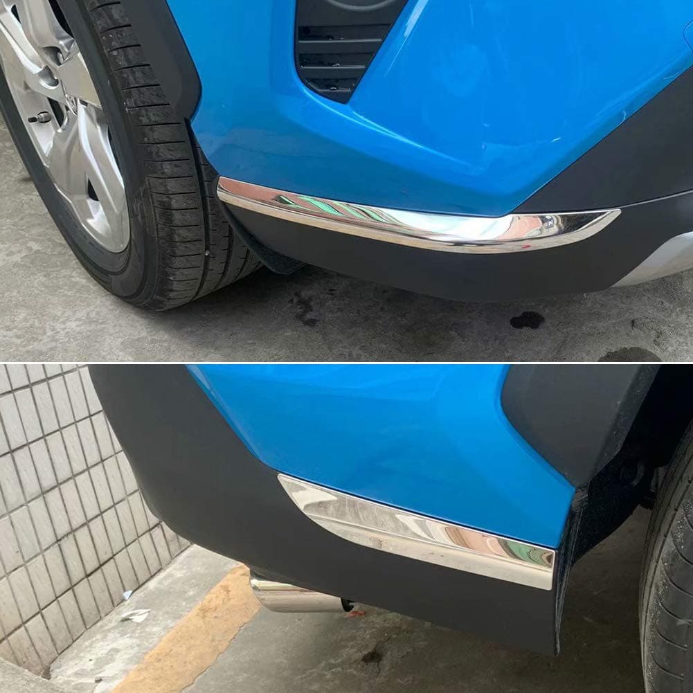 Beautost Fit for Toyota RAV4 2019 2020 2021 2022 2023 2024 2025 FrontRear Bumper Corner Protection Cover Trims Stainless Steel