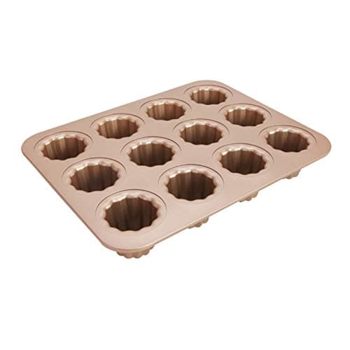 iToids 12-Cup Canele Non-Stick Baking Pan for Oven - Carbon Steel Caneles Molds - Bakeware Tools for French Pastry, Muffin & Cupcake - Christmas Baking