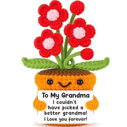 Agantree art Grandma Gifts for Grandma Birthday from Granddaughter Grandson I Love You Crochet Flower Decor Grandparents Day Christmas for Great Grandma Gigi Nana
