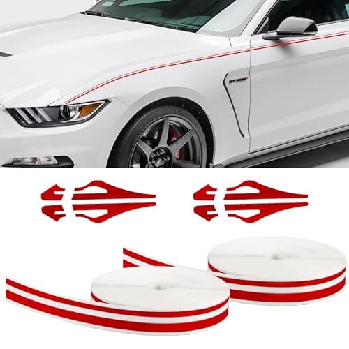 Car Pinstriping Tape Car Vinyl Tape Stripe Decal Auto Striping Tape Emblems TrimCar Body Side Stripe Universal Car Decoration Accessories for Auto Home Door Musical Instrument 2 Rolls32 Ft Red