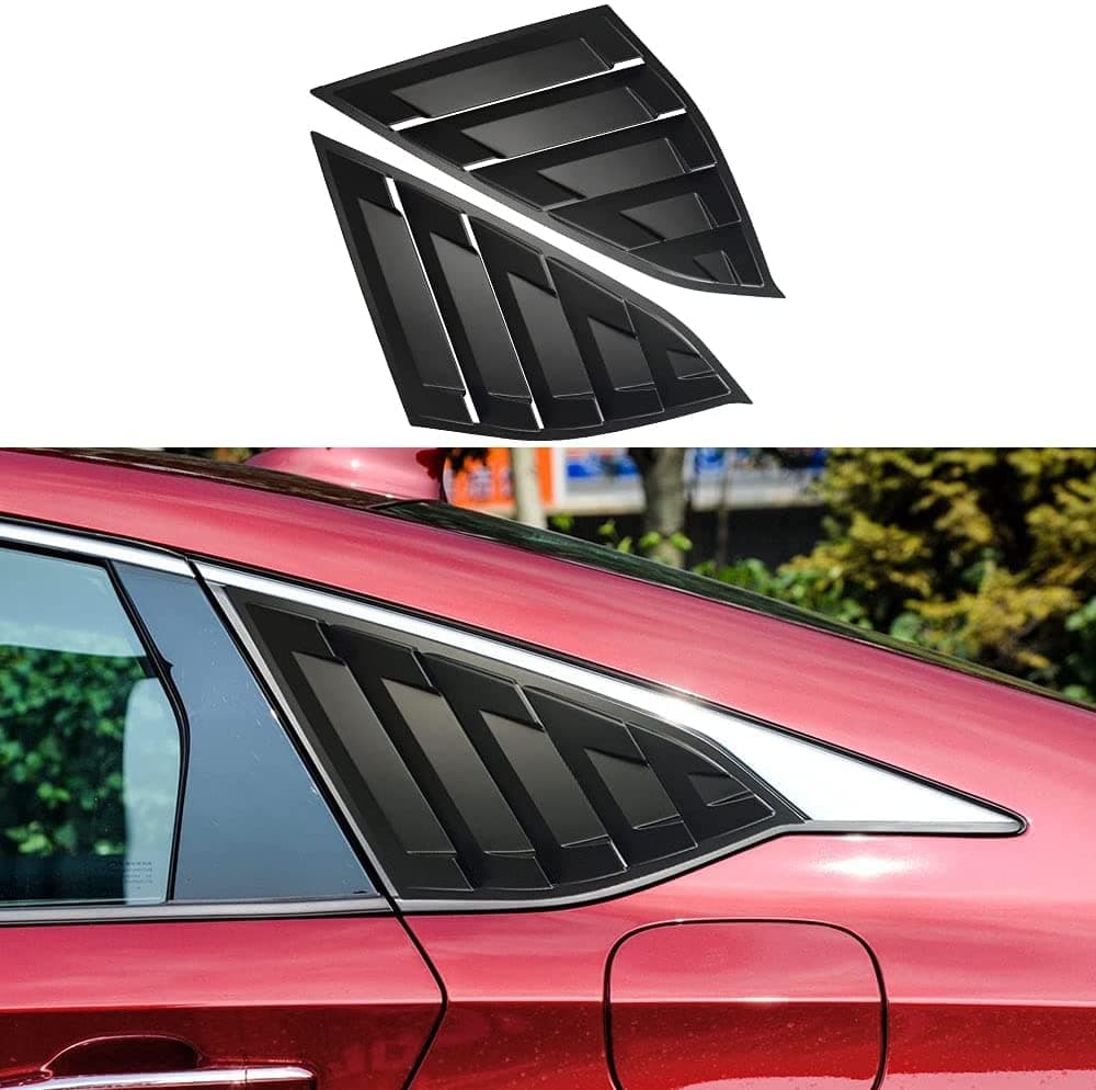 DLOVEG Rear Side Window Louvers Compatible for Honda Accord 2022 2021 2020 2019 2018 Accesories Sport Style Air Vent Cover Matte Black