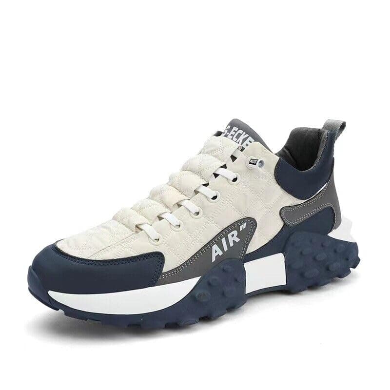 Zixer Men's Light Weight Mid Top Platform Fashion Synthetic Leather Sneakers | Sports, Casual Shoes for Mens | Ankle Lace-Up Footwear for Men or Boys | Size- 6 (Blue)