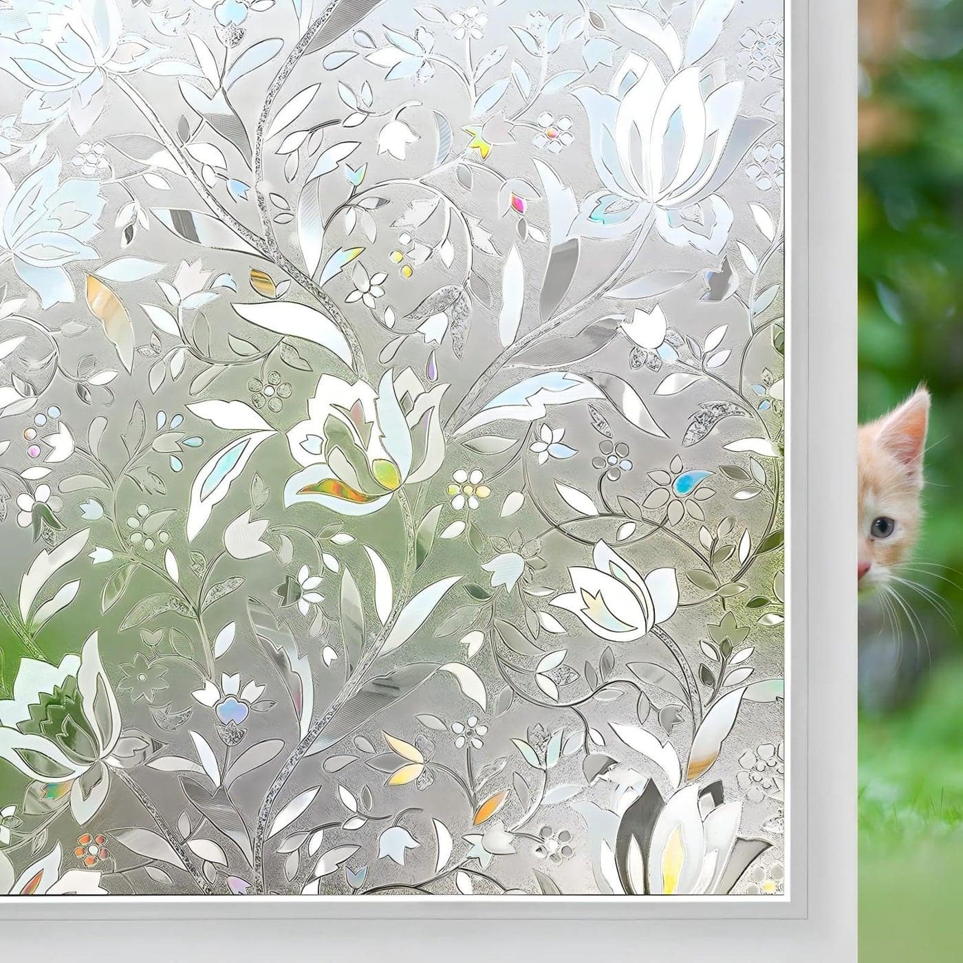 Niviy No Glue Static Cling Window Film Decorative Pattern Design Glass Window Film Privacy Window Covers for HomeBedroomBathroom Window Decor354 x 787