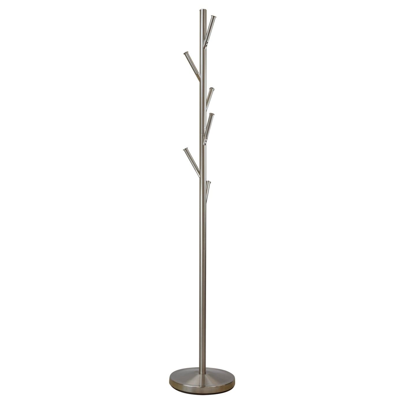 Kira Home Addison 68 Free Standing Metal Coat RackStand Satin Steel Finish