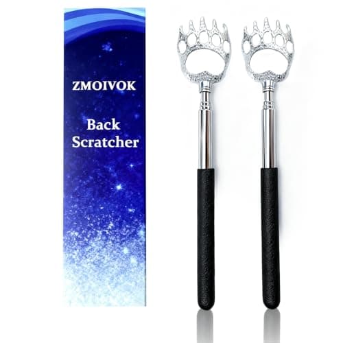 ZMOIVOK 2 Pcs Back Scratcher Extendable,Metal Bear Claws Back Scratchers,Backscratche for Men, Women,Adults,Christmas Stocking Stuffers (Black)