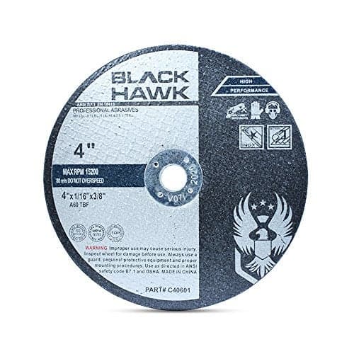 BHA Metal and Stainless Steel Cut Off Wheels for Die Grinders, 4” x 1/16” x 3/8” - 25 Pack