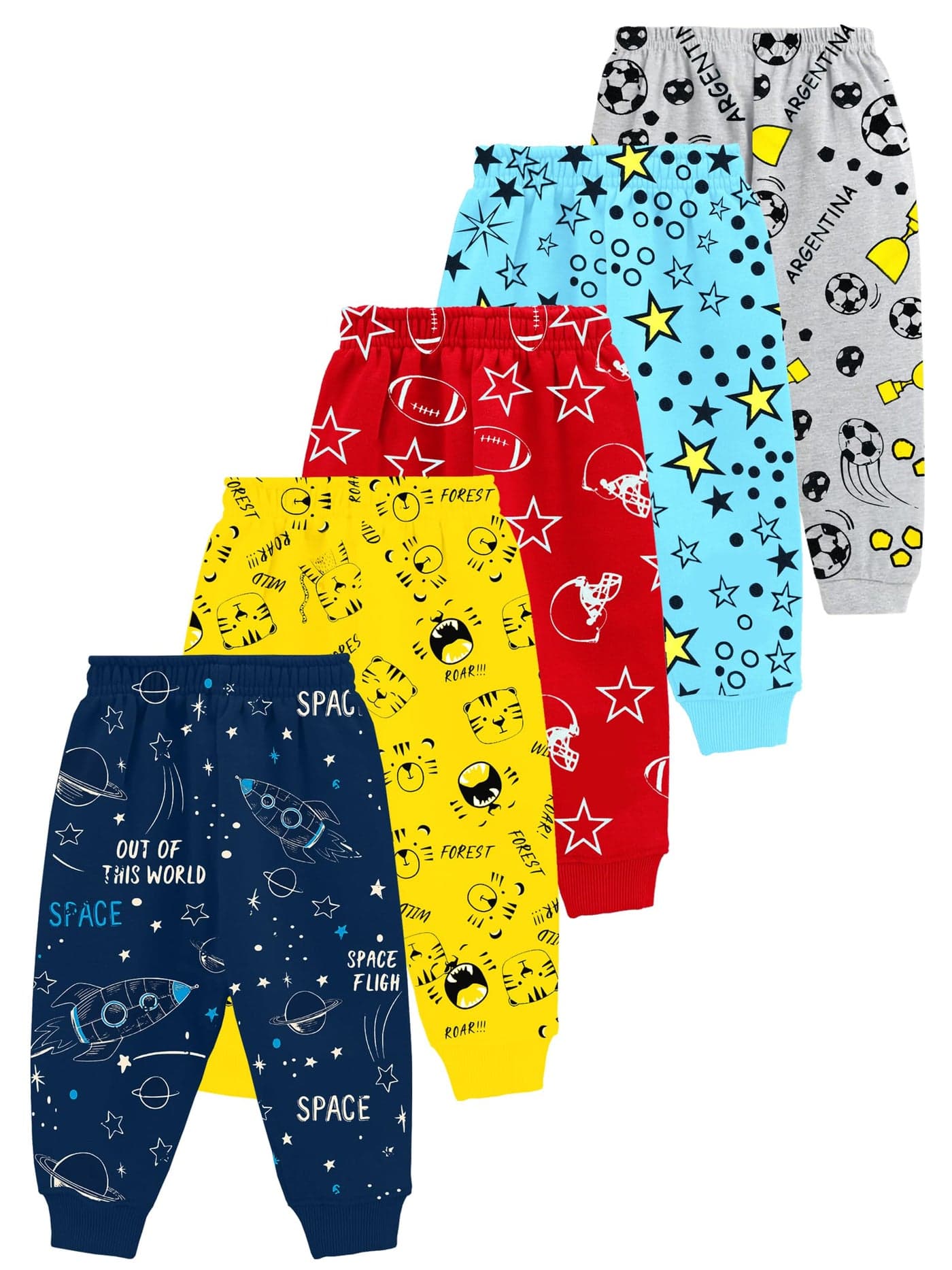 Kuchipoo Regular Fit Boys Pyjamas - Pack of 5 (Multicolor, 8-9 Years, PAJ-155)