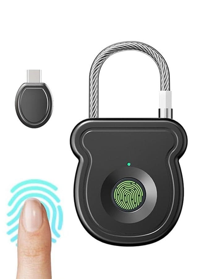 Smart Fingerprint Padlock, Keyless Biometric Lock with 20 Fingerprint Capacity, USB Charging & Emergency Unlock, Ideal for Gym Lockers, Luggage, Suitcase, Backpack, Toolbox, School or Travel Use(Decoder included)