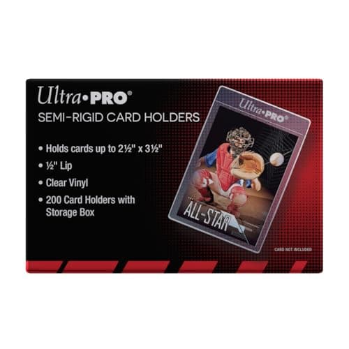 1/2" Lip Semi-Rigid Card Holders (200ct) for Standard Size Cards | Premium Trading Card Protection for Collectors Ideal for Sports & Gaming Card Storage