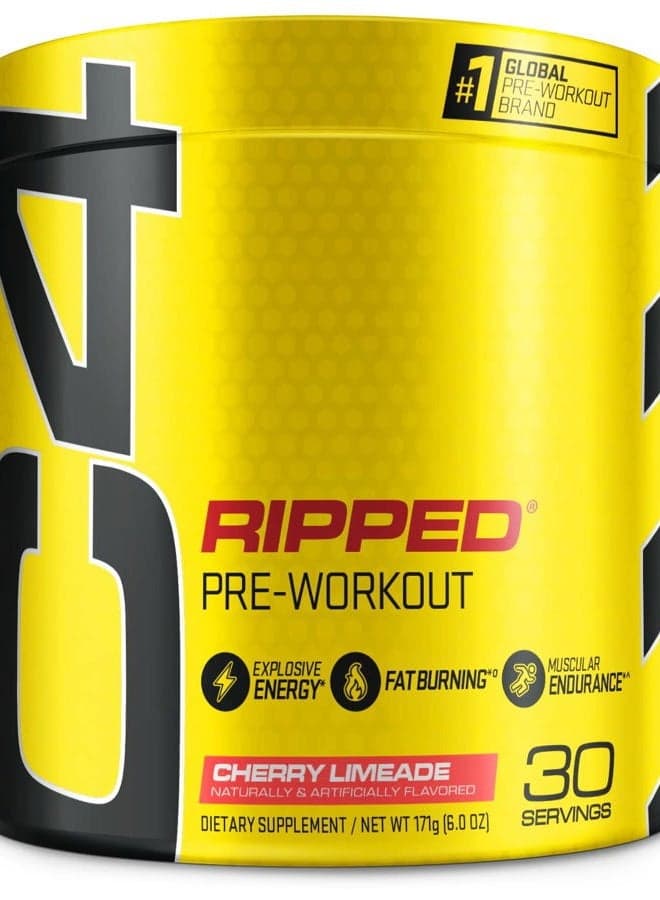 Cellucor C4 Ripped Pre Workout Powder Cherry Limeade | Creatine Free + Sugar Free Preworkout Energy Supplement for Men & Women | 150mg Caffeine + Beta Alanine| 30 Servings