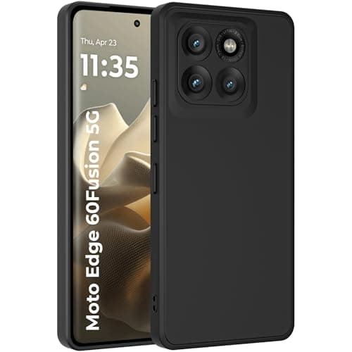 A rtistque Back Cover Case for Motorola Moto Edge 60 Fusion 5G | Edge 60 5G |with Camera Protection | Shockproof TPU | Stylish Design | Ultra Matte | Moto Edge 60 Fusion 5g Back Cover - Black