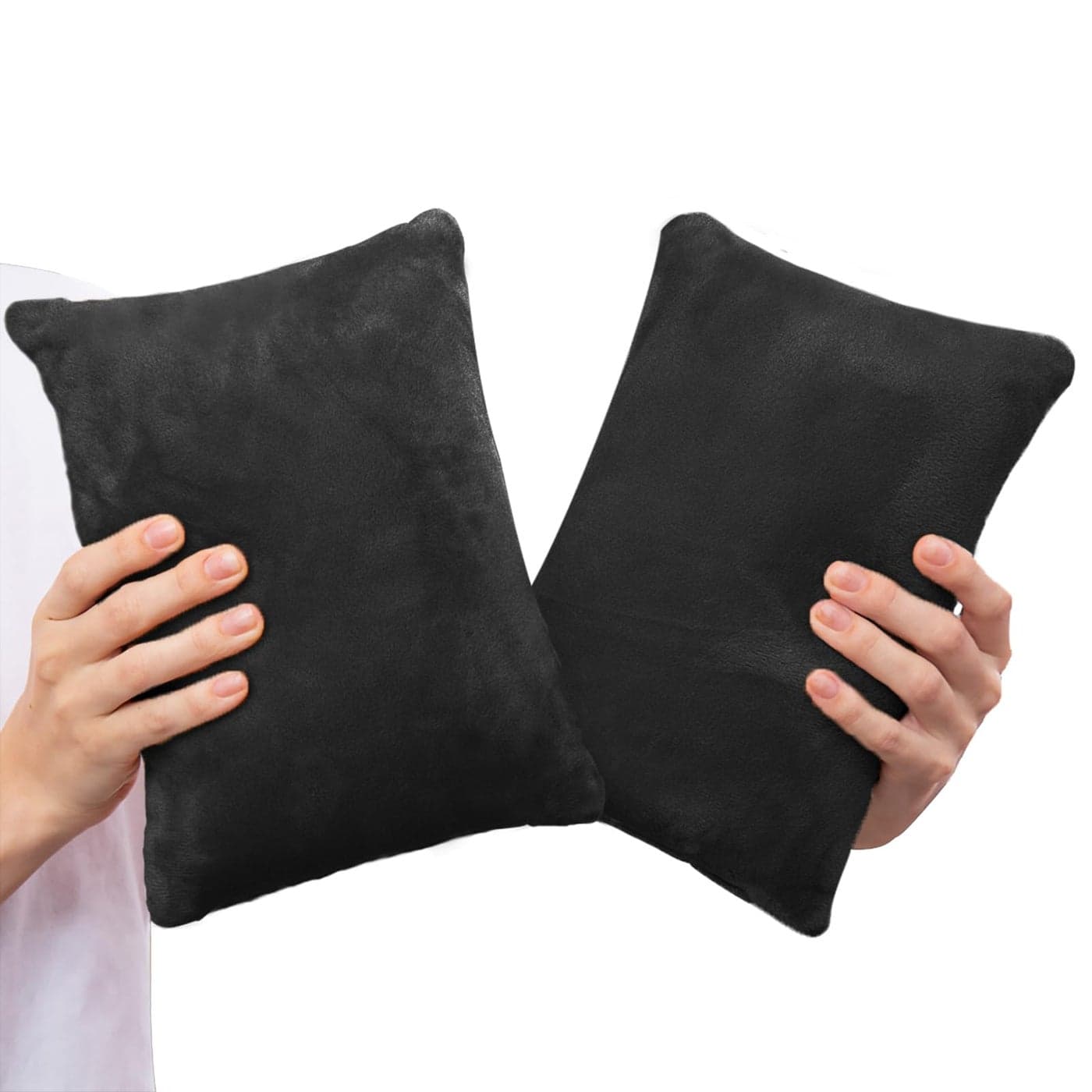 1 MIDDLE ONE 2 Pack Small Pillow Memory Foam Mini Pillow 11 X 7 Inches for Travel Sleeping Nap and Neck Knee Lumbar Support Tiny Cushion for Pet Dogs Black