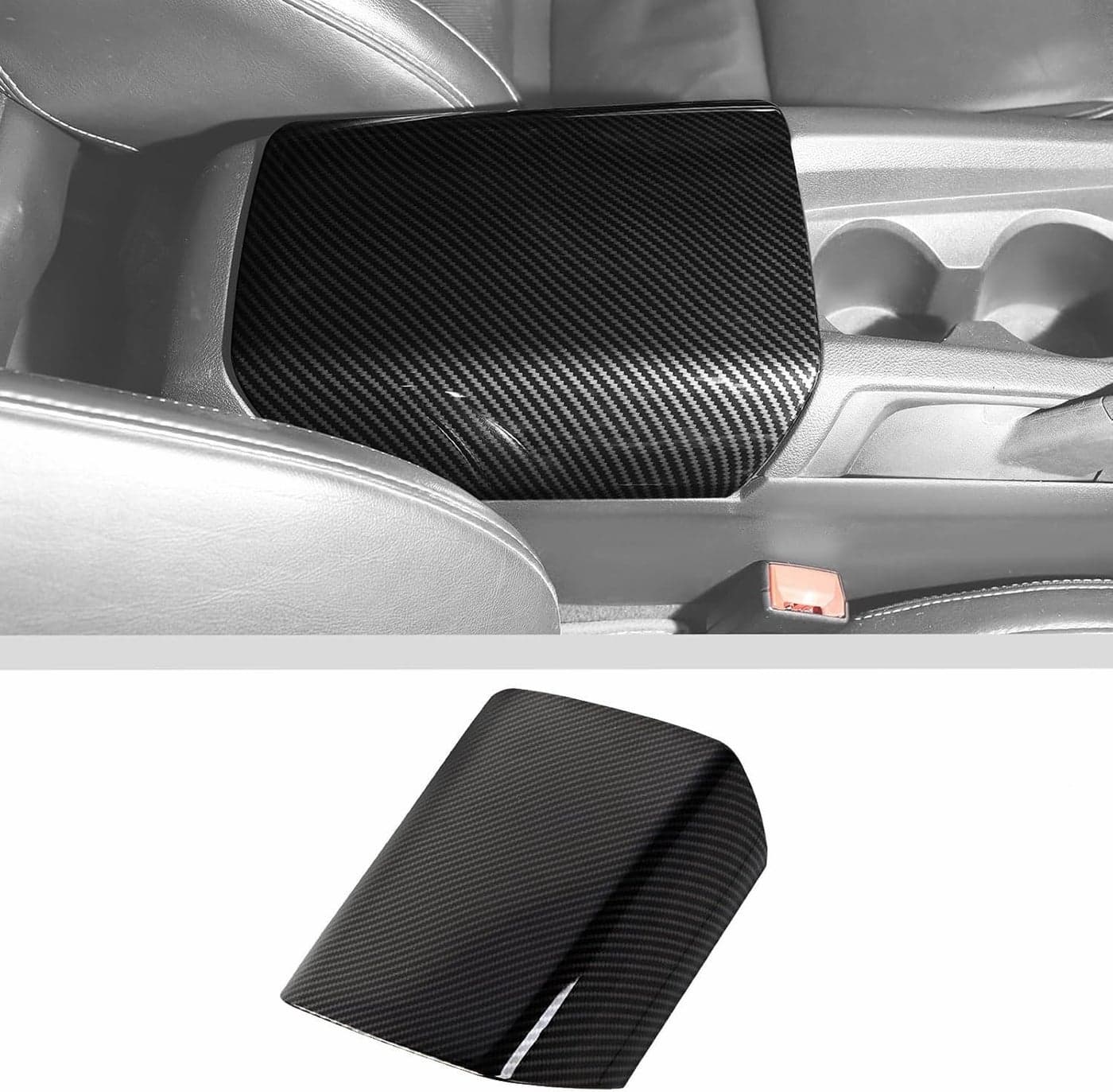 JWWY for Camaro Armrest Cover Case Pad Center Console Cover Decoration Trim for 20102015 Chevy Camaro Interior Accessories ABS Carbon Fiber