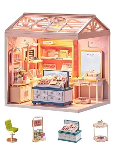 Kisoy DIY Miniature House Kit Tiny House Kit with Furniture and LED Light Mini Blocks Model Kit Sets DIY CraftsHobbies Toys for AdultsBeauty Store