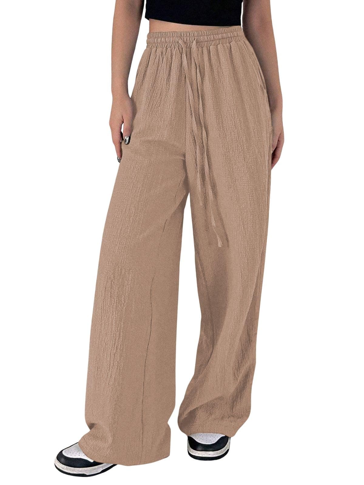 GRECIILOOKS Women Trouser Light Brown