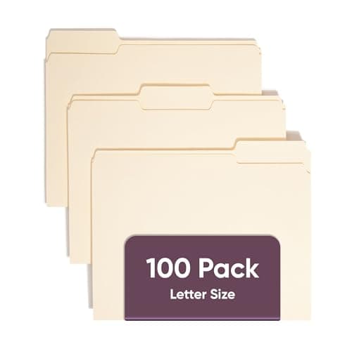 Smead File Folders Letter Sized 13Cut Tab Assorted Positions Letter Size Manila Folders 100 Per Box 10381