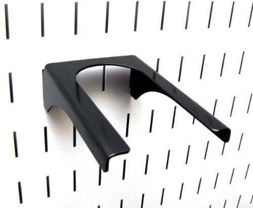 Wall Control 2in Handle Bracket Slotted Metal Pegboard Hook Pegboard and Slotted Tool Board - Black