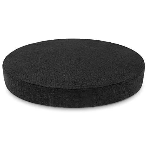 Tromlycs Round Chair Seat Cushion Pad 16 inch for Circle Stool Chairs Non Slip Decorative Foam Cushion Pillow, 1 Piece, 16 x 16 inches, Black
