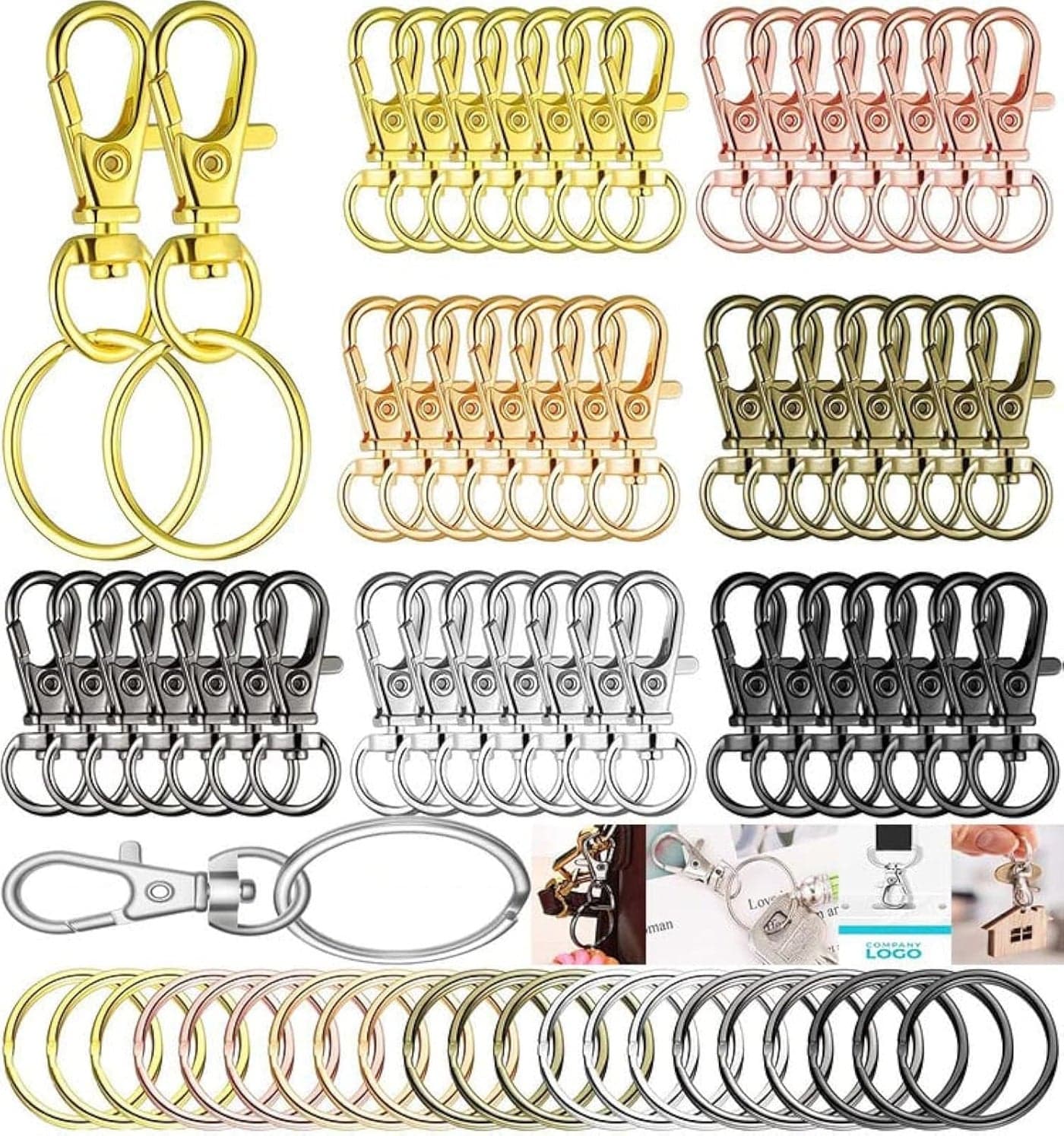 DIY Crafts Pack of 5 Pcs, Antique Silver, Key Chain Ho (Pack of 5 Pcs, Antique Silver)