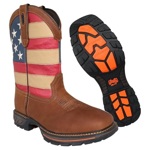 Wolf Work Boots for Men Genuine Leather, Oil and Slip Resistance - Mens Work Boots