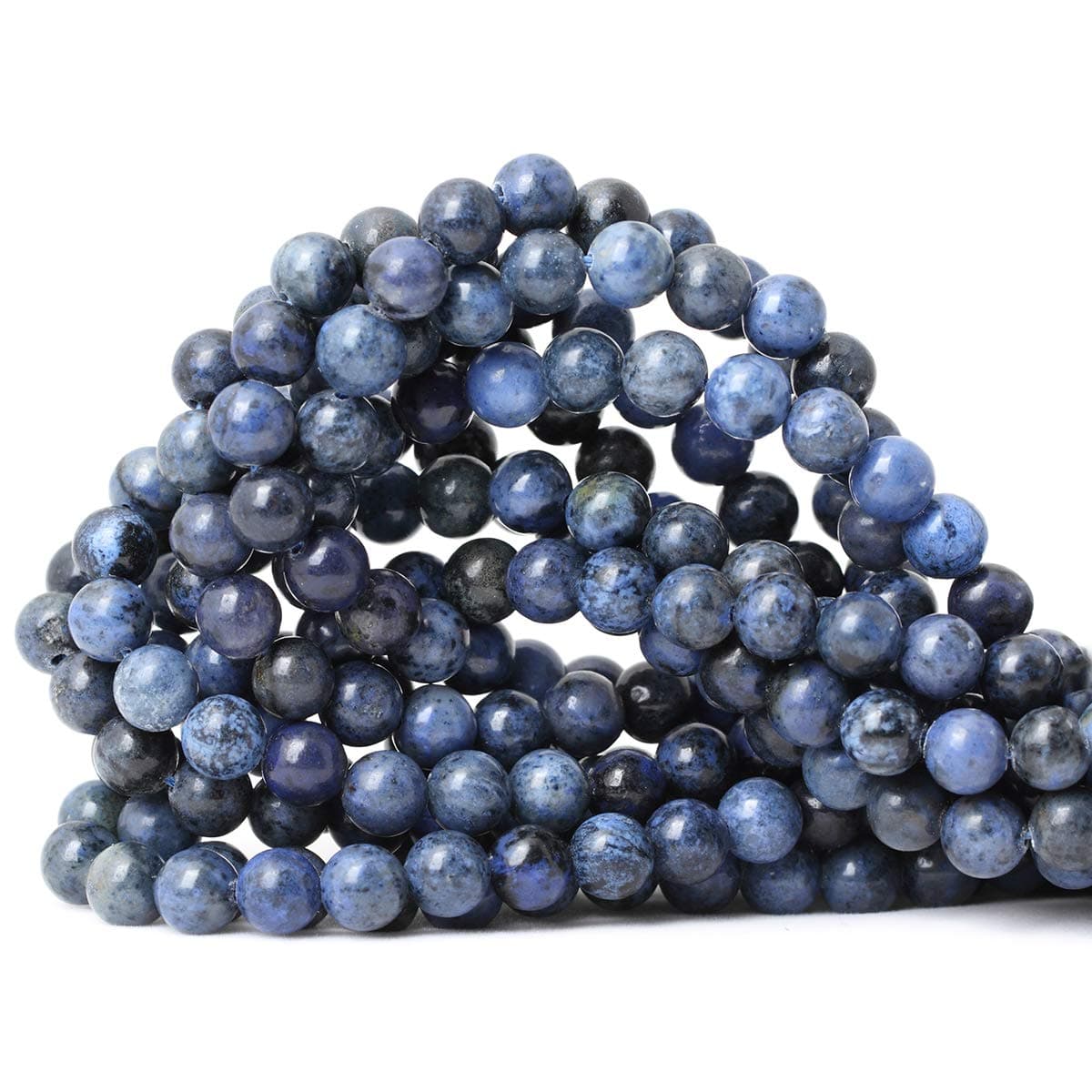 CHEAVIAN 45PCS 8mm Natural Dumortierite Gemstone Round Loose Stone Beads for Jewelry Making Crafts Design 1 Strand 15
