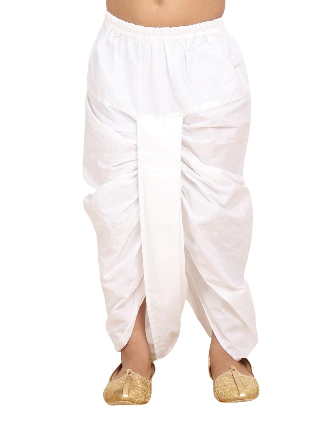 BABA AND BABY Boys Cotton Dhoti Pant Ready-to-Wear White Traditional Ethnic Wear for Kids (4-5 Years, White)