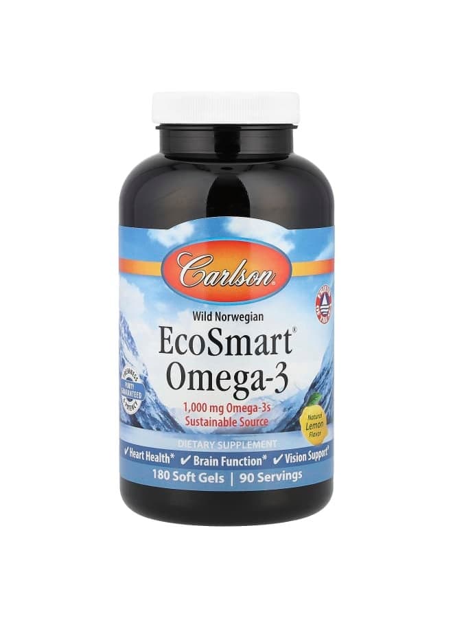 Wild Norwegian, EcoSmart® Omega-3, Natural Lemon, 180 Soft Gels