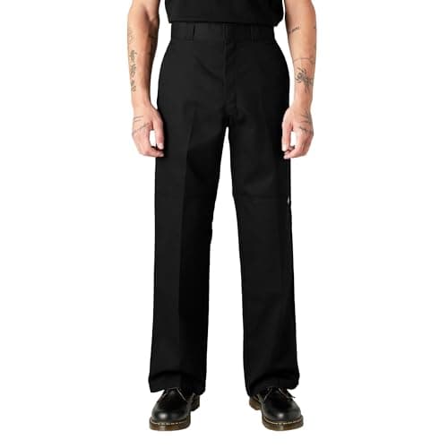 Dickies Men's Loose Fit Double Knee Work Pants – Durable Twill Utility Trousers for Construction & Warehouse, Charcoal V1, 28W x 30L