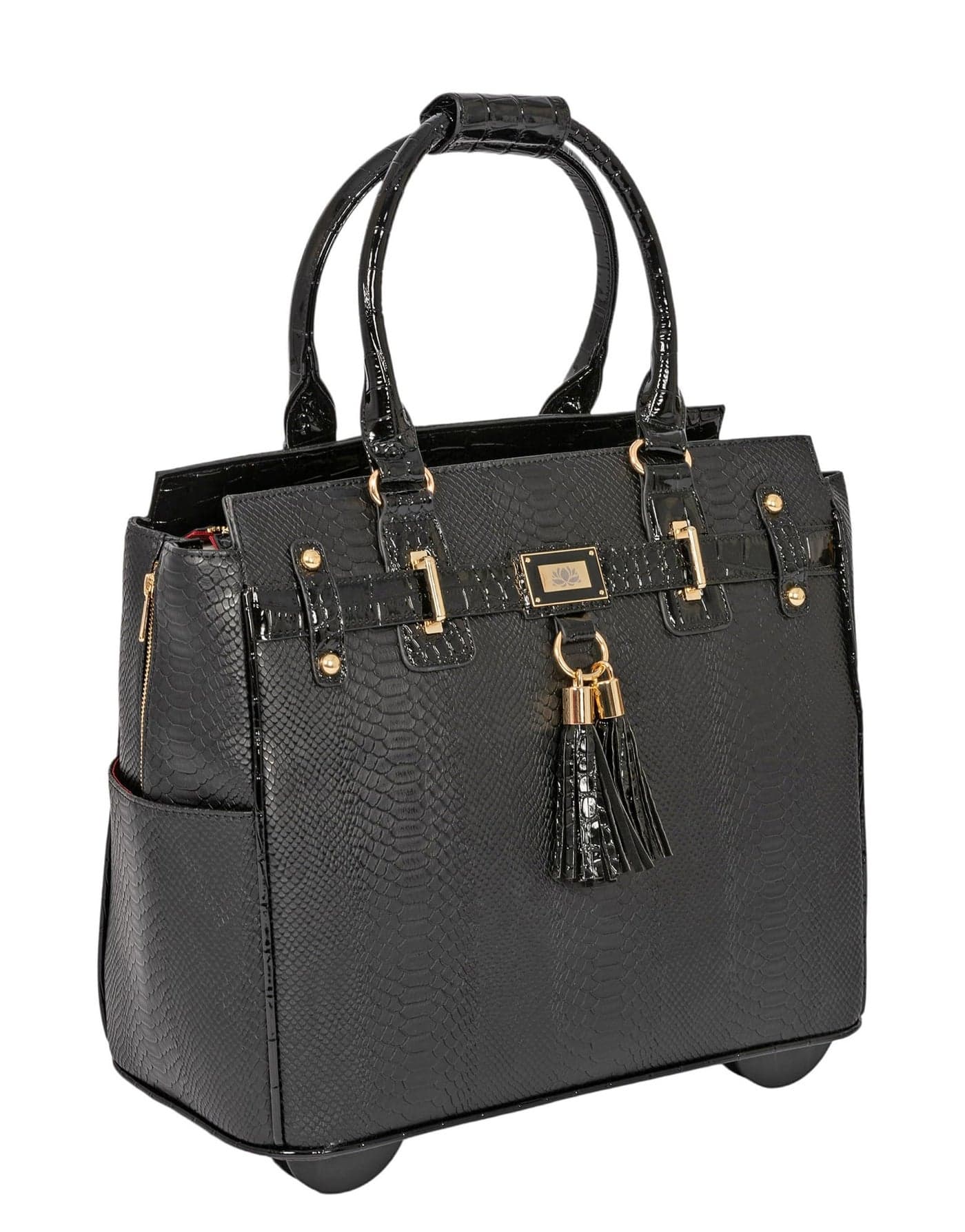 JKM & Company Rolling Laptop Bag for Women | Designer Wheeled Briefcase | Fits 13-17" Laptops | Office Travel Computer Case (Barrington)