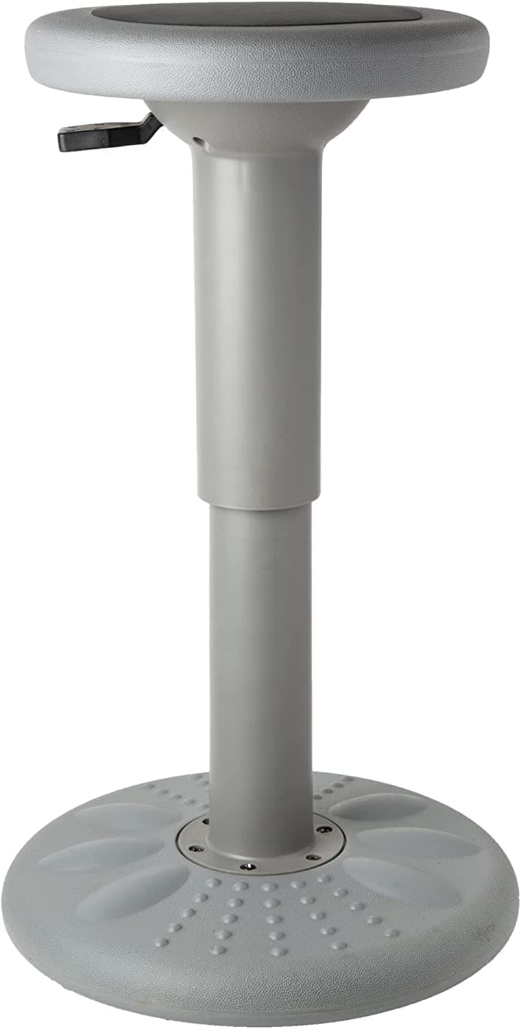 Studico ActiveChairs Adjustable Wobble Stool Flexible Classroom Seating Improves Focus Posture Helps ADHDADD Sensory Chair Active Desk Chairs Adjusts from 1665 to 2375 Ages 1318 Grey