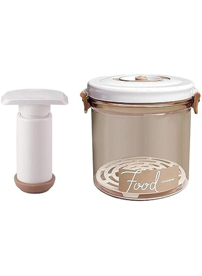 Vacuum Containers for Food Storage Vacuum Sealer Portable Pantry Organization with Manual Pump Airtight Canisters for Vegetables Fruits Meal, 1.05L