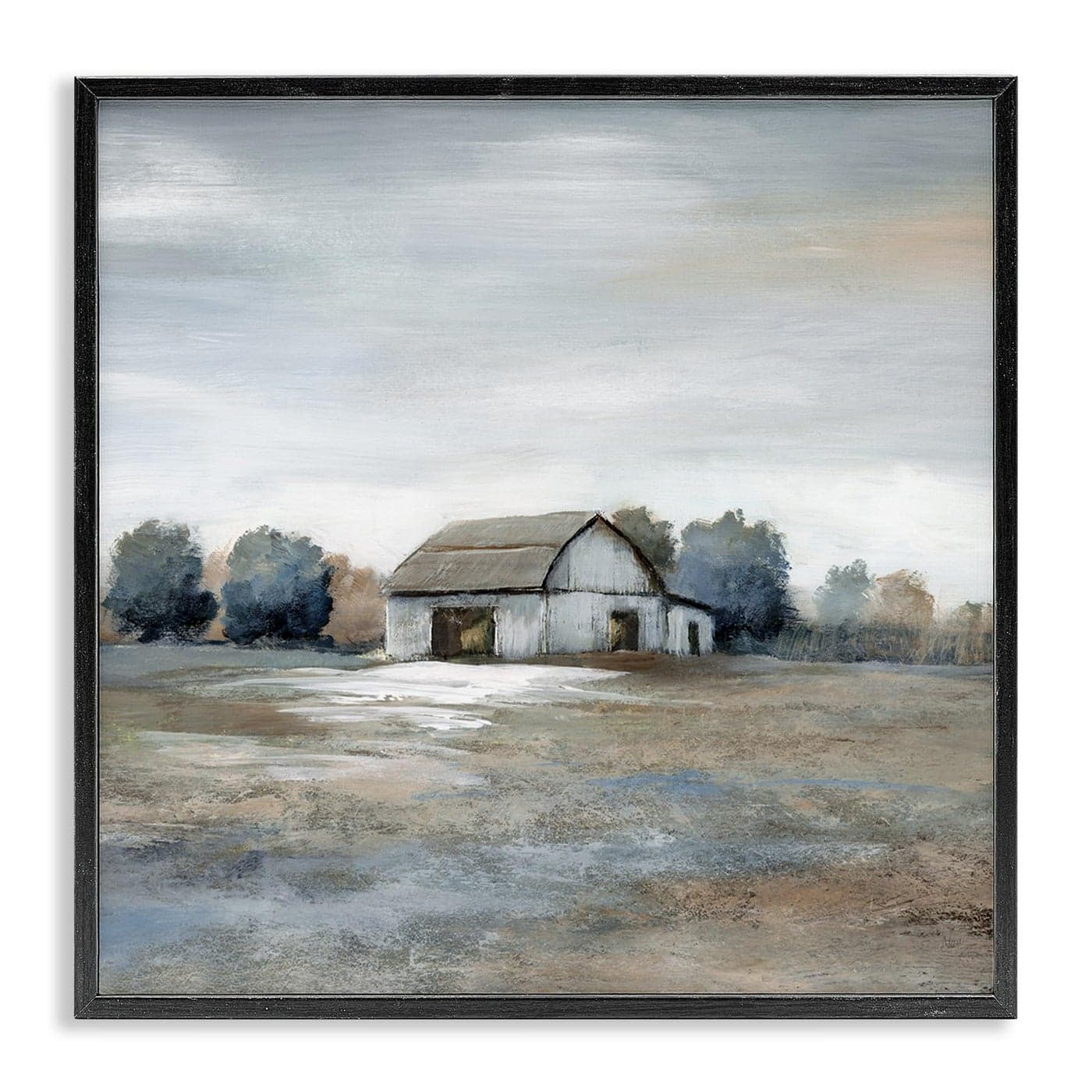 Stupell Industries Countryside Barn Neutral Tones Giclee Framed Wall Art Design by Nan