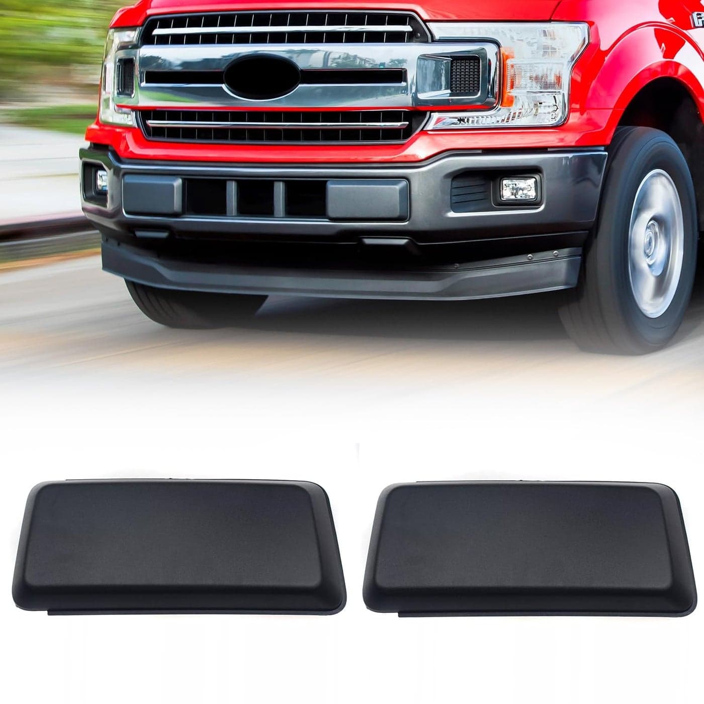 KARPAL Front Bumper Guards Pads End Caps Cover Insert Compatible With 2018 2019 2020 Ford F150 Replaces JL3Z17E810AB