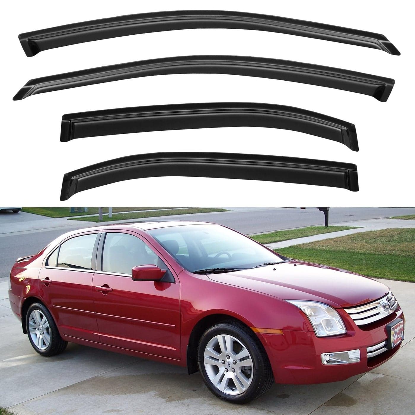 Window Visors Rain Guards Shield for 20062012 Ford Fusion 20072013 Lincoln MKZ 20062010 Mercury Milan 2006 Lincoln Zephyr Window Wind Deflectors Vent Shades
