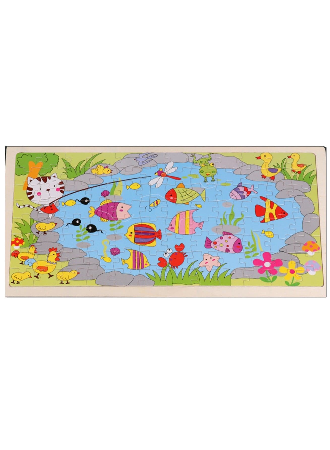 Children's Educational Wooden Cartoon Jigsaw Puzzles Suitable Gift Bag Pack