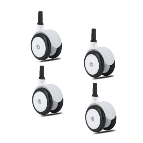 Baby Walker Wheels - Set of 4, 360° Silent Rubber, Spare Wheels for Baby Walkers, Black-3, 8mm