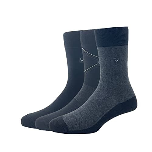 Allen Solly Mens Cotton Full Length Socks (Pack Of 3)- Black