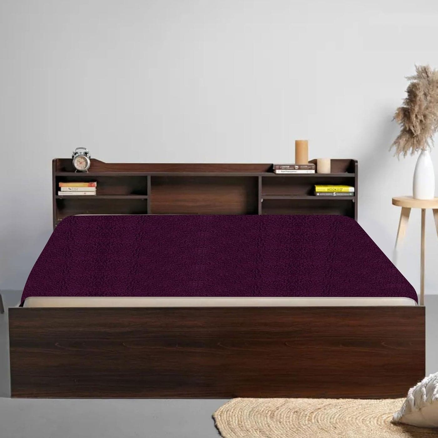 OYO BABY Dry Sheet, Anti-Piling Fleece, Extra Absorbant & Quick Dry Sheet for Baby & Adult, Mattress Proector Waterproof Bed Sheet, Baby/Adult - Single Bed - (72" X 36") - Plum