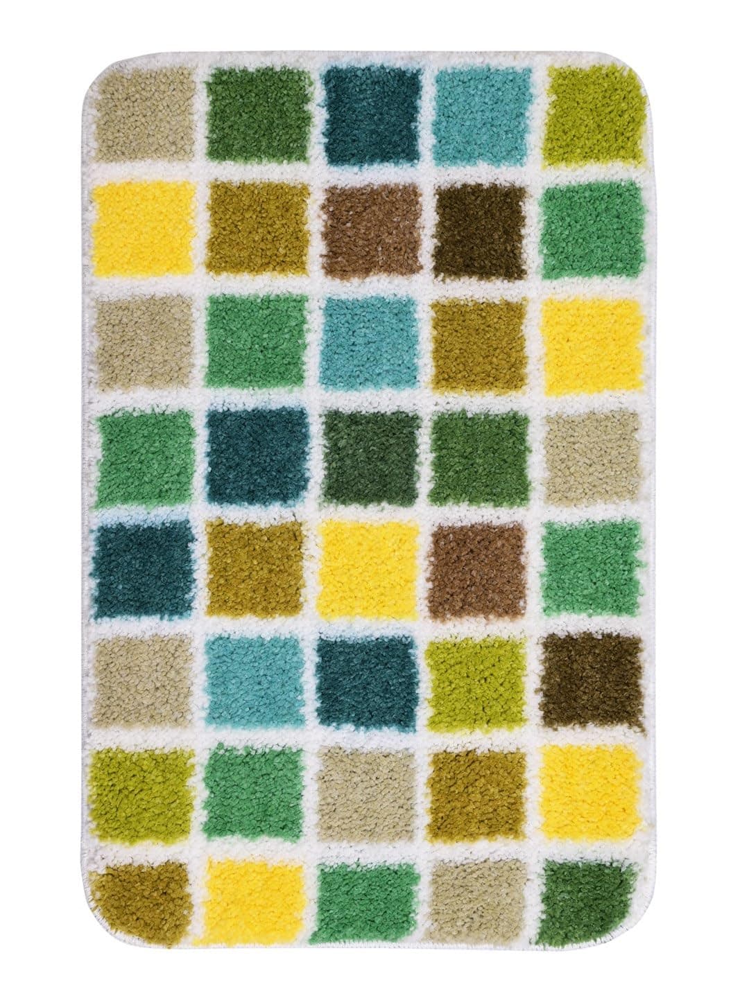 SARAL HOME EASY LIVING Mosaic Soft Antiskid Bathmat 1PC Green 40x60 cm