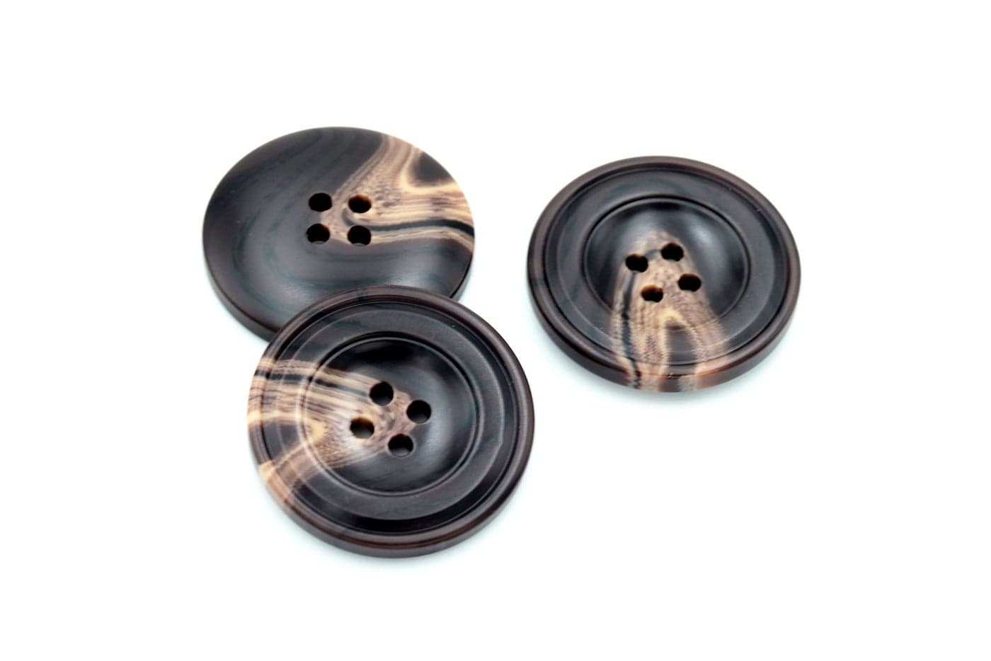 20PCS 4 Holes Sewing Round Craft Buttons Resin Snaps for Blazer Shirts Clothes DIY Accessories Brown 15mm